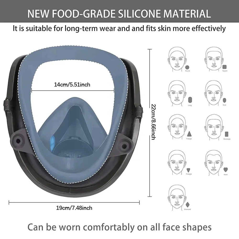 6800 Anti-Fog Full Face Gas Ma - Dust Mask Construction ulasan dan harga