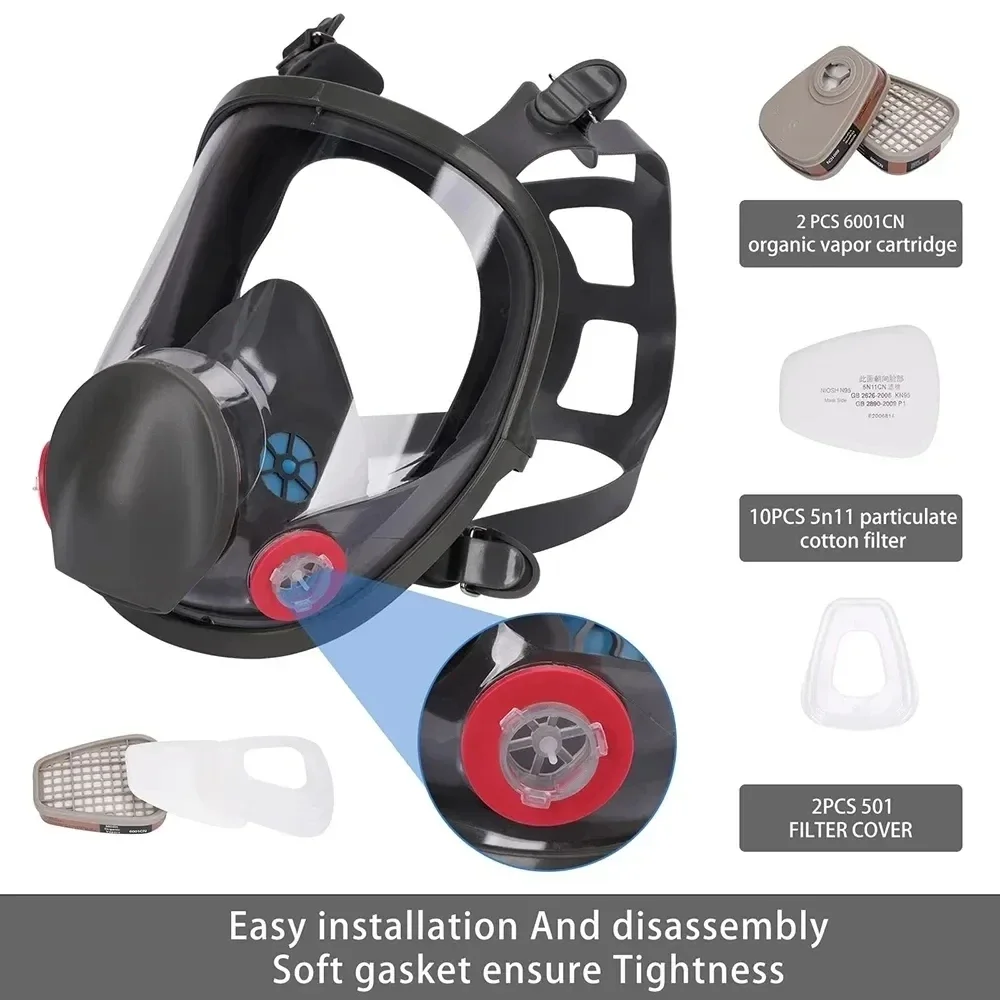 6800 Anti-Fog Full Face Gas Ma - Dust Mask Construction ulasan dan harga